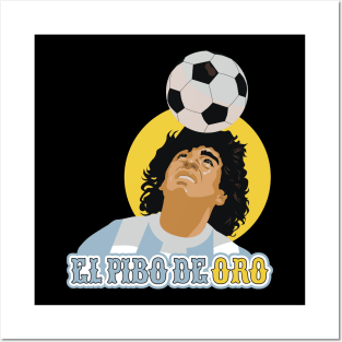 El Pibe de Oro - Diego Maradona Head Juggle Portrait for True Football Aficionados Posters and Art